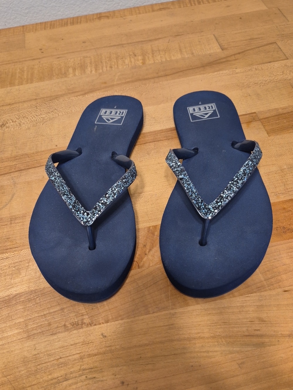 Reef Blue Sparkle Thong Sandals